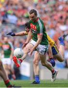 7 August 2017; Keith Higgins of Mayo is tackled by Tadhg O'Rourke of Roscommon during the GAA Football All-Ireland Senior Championship Quarter Final replay match between Mayo and Roscommon at Croke Park in Dublin. Photo by Ramsey Cardy/Sportsfile