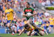 7 August 2017; Keith Higgins of Mayo in action against Tadhg O'Rourke of Roscommon during the GAA Football All-Ireland Senior Championship Quarter Final replay match between Mayo and Roscommon at Croke Park in Dublin. Photo by Ramsey Cardy/Sportsfile