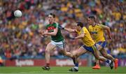 7 August 2017; Diarmuid O'Connor of Mayo in action against Niall Kilroy of Roscommon during the GAA Football All-Ireland Senior Championship Quarter-Final Replay match between Mayo v Roscommon at Croke Park, in Dublin. Photo by Ray McManus/Sportsfile