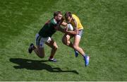 7 August 2017; Enda Smith of Roscommon in action against Aidan O'Shea of Mayo during the GAA Football All-Ireland Senior Championship Quarter-Final Replay match between Mayo v Roscommon at Croke Park, in Dublin. Photo by Daire Brennan/Sportsfile