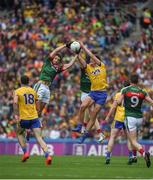 7 August 2017; Tom Parsons of Mayo in action against Enda Smith of Roscommon during the GAA Football All-Ireland Senior Championship Quarter-Final Replay match between Mayo v Roscommon at Croke Park, in Dublin. Photo by Daire Brennan/Sportsfile