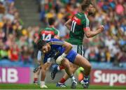 7 August 2017; Roscommon goalkeeper Colm Lavin picks himself off the ground as Mayo players celebrate their side's fourth goal during the GAA Football All-Ireland Senior Championship Quarter-Final Replay match between Mayo v Roscommon at Croke Park, in Dublin. Photo by Daire Brennan/Sportsfile