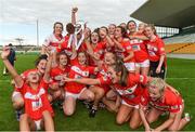 7 August 2017; Cork players celebrate after the All Ireland Ladies Football Minor A Championship Final match between Cork v Galway at Bord Na Mona O'Connor Park, in Tullamore, Co. Offaly. Photo by Eóin Noonan/Sportsfile