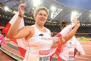 7 August 2017; Anita Wlodarczyk of Poland reacts after winning the final of the Women's Hammer Throw event during day four of the 16th IAAF World Athletics Championships at the London Stadium in London, England. Photo by Stephen McCarthy/Sportsfile