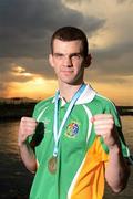 21 April 2012; Adam Nolan, Ireland, with his gold medal near the seafront in Trabzon, after victory over Patrick Wocicki, Germany, during the Final of the Welterweight 69kg division. AIBA European Olympic Boxing Qualifying Championships, Hayri Gür Arena, Trabzon, Turkey. Picture credit: David Maher / SPORTSFILE