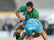 21 April 2012; Mike McCarthy, Connacht, is tackled by Gilberto Pavan, Aironi. Celtic League, Connacht v Aironi, Sportsground, Co. Galway. Photo by Sportsfile