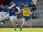 21 April 2012; Niall Kilroy, Roscommon, in action against Dara Sexton, Cavan. Cadburys GAA Football All-Ireland Under 21 Championship Semi-final, Roscommon v Galway, Glennon Brothers Pearse Park, Co. Longford. Picture credit: Oliver McVeigh / SPORTSFILE