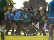 21 April 2012; Connacht players celebrate at the end of the game. Celtic League, Connacht v Aironi, Sportsground, Co. Galway. Photo by Sportsfile