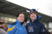 20 April 2012; Barry McHugh, from Moyne, Co. Longford, and Elaine Cully, from Cavan, ahead of the game. Celtic League, Ulster v Leinster, Ravenhill Park, Belfast, Co. Antrim. Picture credit: Stephen McCarthy / SPORTSFILE