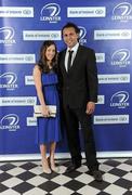 21 April 2012; Leinster's Isa Nacewa with his wife Simone in attendance at the Leinster Rugby Awards Ball. Leinster Rugby Awards Ball, Mansion House, Dawson St, Dublin. Picture credit: Brendan Moran / SPORTSFILE