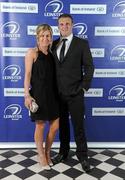 21 April 2012; Leinster's Nathan White with his wife Bronwyn in attendance at the Leinster Rugby Awards Ball. Leinster Rugby Awards Ball, Mansion House, Dawson St, Dublin. Picture credit: Brendan Moran / SPORTSFILE