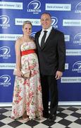 21 April 2012; Leinster's Heinke van der Merwe with his wife Nicole in attendance at the Leinster Rugby Awards Ball. Leinster Rugby Awards Ball, Mansion House, Dawson St, Dublin. Picture credit: Brendan Moran / SPORTSFILE