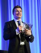 21 April 2012; Leinster's Brian O'Driscoll speaking after winning the Evening Herald Try of the Year award. Leinster Rugby Awards Ball, Mansion House, Dawson St, Dublin. Picture credit: Brendan Moran / SPORTSFILE