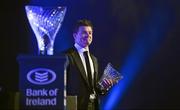 21 April 2012; Leinster's Brian O'Driscoll reacts after winning the Evening Herald Try of the Year award. Leinster Rugby Awards Ball, Mansion House, Dawson St, Dublin. Picture credit: Brendan Moran / SPORTSFILE