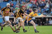 22 April 2012; Nicky O'Connell, Clare, in action against, from right, John Mulhall, Paul Murphy and Michael Fennelly, Kilkenny. Allianz Hurling League Division 1A Semi-Final, Kilkenny v Clare, Semple Stadium, Thurles, Co. Tipperary. Picture credit: Brian Lawless / SPORTSFILE