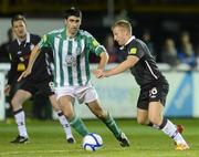 20 April 2012; Daryl Kavanagh, Shamrock Rovers, in action against Danny O'Connor, Bray Wanderers. Airtricity League Premier Division, Bray Wanderers v Shamrock Rovers, Carlisle Grounds, Bray, Co. Wicklow. Photo by Sportsfile