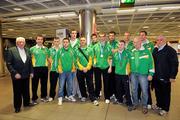 22 April 2012; The Ireland boxing team and officals on their arrival in Dublin Airport following the AIBA European Olympic Boxing Qualifying Championships in Trabzon, Turkey. Dublin Airport, Dublin. Picture credit: David Maher / SPORTSFILE