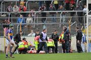 22 April 2012; Cork goalkeeper Donal Óg Cusack is stretchered from the field. Allianz Hurling League Division 1A Semi-Final, Cork v Tipperary, Semple Stadium, Thurles, Co. Tipperary. Picture credit: Brian Lawless / SPORTSFILE