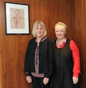 23 April 2012; In attendance at the unveiling of portraits of FAI Past Presidents are Olwyn Davis, left, and Máirín Burke, Waterford, daughters of Past President of the FAI Frank Davis. FAI Headquarters, Abbotstown, Dublin. Picture credit: Brendan Moran / SPORTSFILE