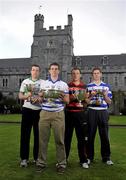 23 April 2012; In attendance at the launch of the Cork County Football Championships are players, from left to right, Eoghain O'Connor, Kanturk, Sean Cahalane, Castlehaven, David O'Flynn, Newmarket, and Michael O'Sullivan, Kinsale. University College Cork, Cork. Picture credit: Diarmuid Greene / SPORTSFILE