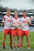8 August 2017; Michael Fitzsimons of Dublin, Cora Staunton of Mayo, and David Burke of Galway, lined out in Croke Park this morning to officially launch the 22nd Annual Asian Gaelic Games sponsored again this year by FEXCO. Photo by Sam Barnes/Sportsfile