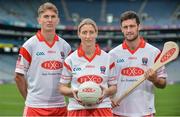 8 August 2017; Michael Fitzsimons of Dublin, Cora Staunton of Mayo, and David Burke of Galway, lined out in Croke Park this morning to officially launch the 22nd Annual Asian Gaelic Games sponsored again this year by FEXCO. Photo by Sam Barnes/Sportsfile