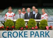 8 August 2017; In Croke Park this morning to officially launch the 22nd Annual Asian Gaelic Games sponsored again this year by FEXCO are, from left, Michael Fitzsimons of Dublin, Mick Rock, Connacht Chairperson, David Burke of Galway,  Ard Stiúrthóir of the GAA Páraic Duffy, Stephen Buttimer, FEXCO Head of Global Operations, Joe Trolan, Chairperson of the Asian County Board and Cora Staunton of Mayo.    Photo by Sam Barnes/Sportsfile
