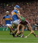 6 August 2017; Adrian Tuohy of Galway in action against John McGrath of Tipperary during the GAA Hurling All-Ireland Senior Championship Semi-Final match between Galway and Tipperary at Croke Park in Dublin. Photo by Piaras Ó Mídheach/Sportsfile