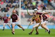 6 August 2017; Jordon Molloy of Kilkenny in action against Galway's Conor Fahey, left, and Conor Walsh during the Electric Ireland GAA Hurling All-Ireland Minor Championship Semi-Final match between Kilkenny and Galway at Croke Park in Dublin. Photo by Piaras Ó Mídheach/Sportsfile