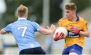 7 August 2017; Ross Phelan of Clare in action against Eoin O'Dea of Dublin during the Electric Ireland All-Ireland GAA Football Minor Championship Quarter-Final match between Dublin and Clare at O'Moore Park, Portlaoise, in Co. Laois. Photo by Piaras Ó Mídheach/Sportsfile