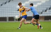 7 August 2017; Dermot Coughlan of Clare in action against Mark Tracey of Dublin during the Electric Ireland All-Ireland GAA Football Minor Championship Quarter-Final match between Dublin and Clare at O'Moore Park, Portlaoise, in Co. Laois. Photo by Piaras Ó Mídheach/Sportsfile