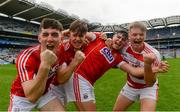 6 July 2017; Cork's, from left, Blake Murphy, Jamie Copps, Joe Stack and Eoin Davis celebrate after the All-Ireland U17 Hurling Championship Final match between Dublin and Cork at Croke Park in Dublin. Photo by Piaras Ó Mídheach/Sportsfile