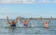 8 August 2017; The 87th Dún Laoghaire Harbour Race takes place on Sunday next 13th August with over 300 swimmers taking to the waters of Dún Laoghaire Harbour. As this year also marks the Bicentenary of Dún Laoghaire Harbour, the race will be a special occasion for sea swimmers, spectators and the citizens of Dún Laoghaire. Each weekend from June to September Leinster Open Sea in partnership with the swimming clubs of Leinster run approximately forty Open Sea Races along the coast of Dublin and Wicklow. The Dún Laoghaire Harbour Race along with the Jones Engineering Dublin City Liffey Swim are the top two “blue ribbon” races on the Open Sea Calendar in Ireland. In attendance at the launch in Dun Laoghaire Harbour in Dún Laoghaire, Co. Dublin, are from left, Johanna Pinto Lee, Maria Schafer and Sean Nolan. Photo by Brendan Moran/Sportsfile