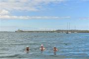 8 August 2017; The 87th Dún Laoghaire Harbour Race takes place on Sunday next 13th August with over 300 swimmers taking to the waters of Dún Laoghaire Harbour. As this year also marks the Bicentenary of Dún Laoghaire Harbour, the race will be a special occasion for sea swimmers, spectators and the citizens of Dún Laoghaire. Each weekend from June to September Leinster Open Sea in partnership with the swimming clubs of Leinster run approximately forty Open Sea Races along the coast of Dublin and Wicklow. The Dún Laoghaire Harbour Race along with the Jones Engineering Dublin City Liffey Swim are the top two “blue ribbon” races on the Open Sea Calendar in Ireland. In attendance at the launch in Dun Laoghaire Harbour in Dún Laoghaire, Co. Dublin, are from left, Johanna Pinto Lee, Sean Nolan and  Maria Schafer. Photo by Brendan Moran/Sportsfile