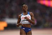 8 August 2017; Dina Asher-Smith of Great Britain following her round one heat of the Women's 200m event during day five of the 16th IAAF World Athletics Championships at the London Stadium in London, England. Photo by Stephen McCarthy/Sportsfile