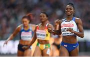 8 August 2017; Dina Asher-Smith of Great Britain following her round one heat of the Women's 200m event during day five of the 16th IAAF World Athletics Championships at the London Stadium in London, England. Photo by Stephen McCarthy/Sportsfile
