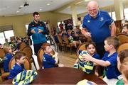 9 August 2017; Robbie Henshaw answers some questions from local children during the Bank of Ireland Leinster Rugby Summer Camp at Longford RFC in Lisbrack, Longford. Photo by David Maher/Sportsfile