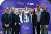 9 August 2017; England and Liverpool football legend, Robbie Fowler, touched down in Dublin today to join Cadbury Premier League ambassadors and Irish football heroes, Niall Quinn, Shay Given and his former Liverpool teammate Jason McAteer, to officially launch Cadbury’s brand new partnership with the Premier League, to become their ‘Official Snack Partner’. Accompanied by the Premier League Trophy, the four footballing greats descended on Dublin’s Sean O’Casey Bridge this afternoon, which Cadbury transformed into a replica players’ tunnel to celebrate their sponsorship launch – giving pedestrians a momentary snapshot of the atmosphere players experience, as they are led on to a pitch. In attendance at the launch are from left, Robbie Fowler, Cadbury Premier League Ambassador Jason McAteer, Managing Director Mondelez Ireland, Eoin Kellett, Cadbury Ireland Brand Manager Mary Moran, Cadbury Premier League Ambassadors Niall Quinn and Shay Given. Photo by Brendan Moran/Sportsfile