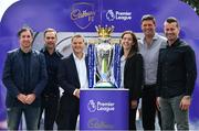 9 August 2017; England and Liverpool football legend, Robbie Fowler, touched down in Dublin today to join Cadbury Premier League ambassadors and Irish football heroes, Niall Quinn, Shay Given and his former Liverpool teammate Jason McAteer, to officially launch Cadbury’s brand new partnership with the Premier League, to become their ‘Official Snack Partner’. Accompanied by the Premier League Trophy, the four footballing greats descended on Dublin’s Sean O’Casey Bridge this afternoon, which Cadbury transformed into a replica players’ tunnel to celebrate their sponsorship launch – giving pedestrians a momentary snapshot of the atmosphere players experience, as they are led on to a pitch. In attendance at the launch are, from left, Robbie Fowler, Cadbury Premier League Ambassador Jason McAteer, Managing Director Mondelez Ireland Eoin Kellett, Cadbury Ireland Brand Manager Mary Moran, Cadbury Premier League Ambassadors Niall Quinn and Shay Given. Photo by Brendan Moran/Sportsfile