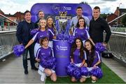 9 August 2017; England and Liverpool football legend, Robbie Fowler, touched down in Dublin today to join Cadbury Premier League ambassadors and Irish football heroes, Niall Quinn, Shay Given and his former Liverpool teammate Jason McAteer, to officially launch Cadbury’s brand new partnership with the Premier League, to become their ‘Official Snack Partner’. Accompanied by the Premier League Trophy, the four footballing greats descended on Dublin’s Sean O’Casey Bridge this afternoon, which Cadbury transformed into a replica players’ tunnel to celebrate their sponsorship launch – giving pedestrians a momentary snapshot of the atmosphere players experience, as they are led on to a pitch. In attendance at the launch is Robbie Fowler with Cadbury Premier League Ambassadors, from left, Jason McAteer, Niall Quinn and Shay Given. Photo by Brendan Moran/Sportsfile