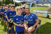 9 August 2017; Ryan Mowlds with Leinster's Sean O'Brien during the Bank of Ireland Leinster Rugby Summer Camp at De La Salle RFC in Glenamuck North, Dublin. Photo by Matt Browne/Sportsfile