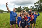 9 August 2017; Leinster's Sean O'Brien and Tadhg Furlong with kids from the camp during the Bank of Ireland Leinster Rugby Summer Camp at De La Salle RFC in Glenamuck North, Dublin. Photo by Matt Browne/Sportsfile
