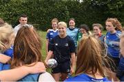 9 August 2017; Leinster's Ailsa Hughes with players from the Bank of Ireland Leinster Rugby School of Excellence event at Kings Hospital in Palmerstown, Dublin. Photo by Matt Browne/Sportsfile