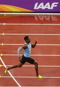 9 August 2017; Isaac Makwala of Botswana runs in an individual time trial after being reinstated into the heats of the Men's 200m event during day six of the 16th IAAF World Athletics Championships at the London Stadium in London, England. Photo by Stephen McCarthy/Sportsfile