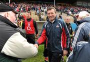 22 April 2012; Cork manager Jimmy Barry Murphy is congratulated by supporters following his side's victory. Allianz Hurling League Division 1A Semi-Final, Cork v Tipperary, Semple Stadium, Thurles, Co. Tipperary. Picture credit: Stephen McCarthy / SPORTSFILE