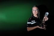 25 April 2012; Rebecca Creagh, Raheny United, with her Bus Éireann Women’s National League Player of the Month Award for April 2012. FAI Headquarters, Abbotstown, Dublin. Picture credit: Matt Browne / SPORTSFILE