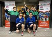 26 April 2012; Brian Maher, left, Spin 103.8FM, and Mike Sheridan, entertainment.ie, depart Limerick on their Challenge 126 run which will see them run non-stop from Limerick to Dublin, a distance of 126 miles, to raise funds for Special Olympics Ireland. To support their fundraising efforts and to follow their progress please visit www.challenge126.com. Pictured with Brian Maher and Mike Sheridan are, from left, Susan Torpey, Eileen Gleeson, Kathleen Heekin, Mary Teresa McKeigue and Josie McMahon, all from Lisnagry Special Olympics, Limerick. O’Connell Street, Limerick. Picture credit: Arthur Ellis / SPORTSFILE