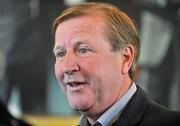 26 April 2012; Former Republic of Ireland International Ronnie Whelan speaking to the media as he arrives for the third day of the Punchestown Racing Festival. Punchestown Racing Festival, Punchestown Racecourse, Punchestown, Co. Kildare. Picture credit: Barry Cregg / SPORTSFILE