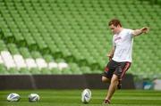 27 April 2012; Ulster's Paddy Jackson during the rugby kickers visit to the Aviva Stadium ahead of their Heineken Cup Semi-Final against Edinburgh on Saturday. Ulster Rugby Kickers visit Aviva Stadium, Lansdowne Road, Dublin. Picture credit: Oliver McVeigh / SPORTSFILE