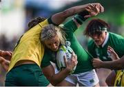 9 August 2017; Claire Molloy of Ireland is tackled by Grace Hamilton of Australia during the 2017 Women's Rugby World Cup Pool C match between Ireland and Australia at the UCD Bowl in Belfield, Dublin. Photo by Eóin Noonan/Sportsfile